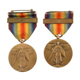 Original U.S. WWI Navy Victory Medal Lot of 2 - Mobile Base and Extremely Rare Naval Battery