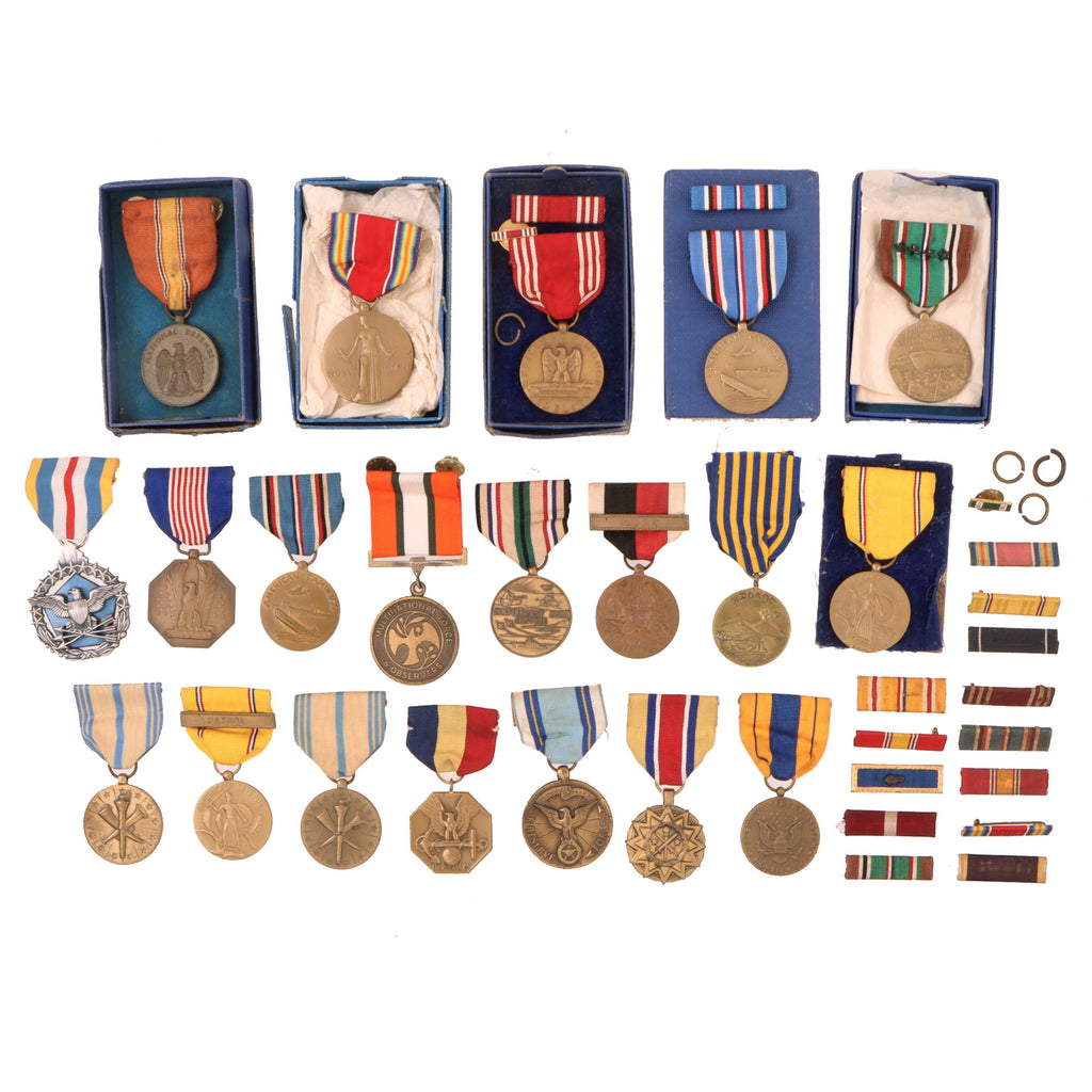 Original U.S. WWII - Present Medal Lot with Five in Boxes - 20 Medals Total