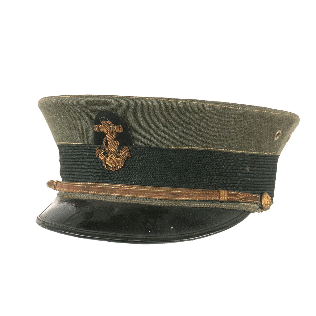 Original WWI Era U.S. Navy Named Bell Crown Visor Cap with Bullion Insignia - Dated 1913 Original Items