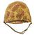 Original U.S. WWII USMC M1 Helmet Complete with Westinghouse Liner and 2nd Pattern USMC Camouflage “Frogskin” Cover - Untouched Original Items