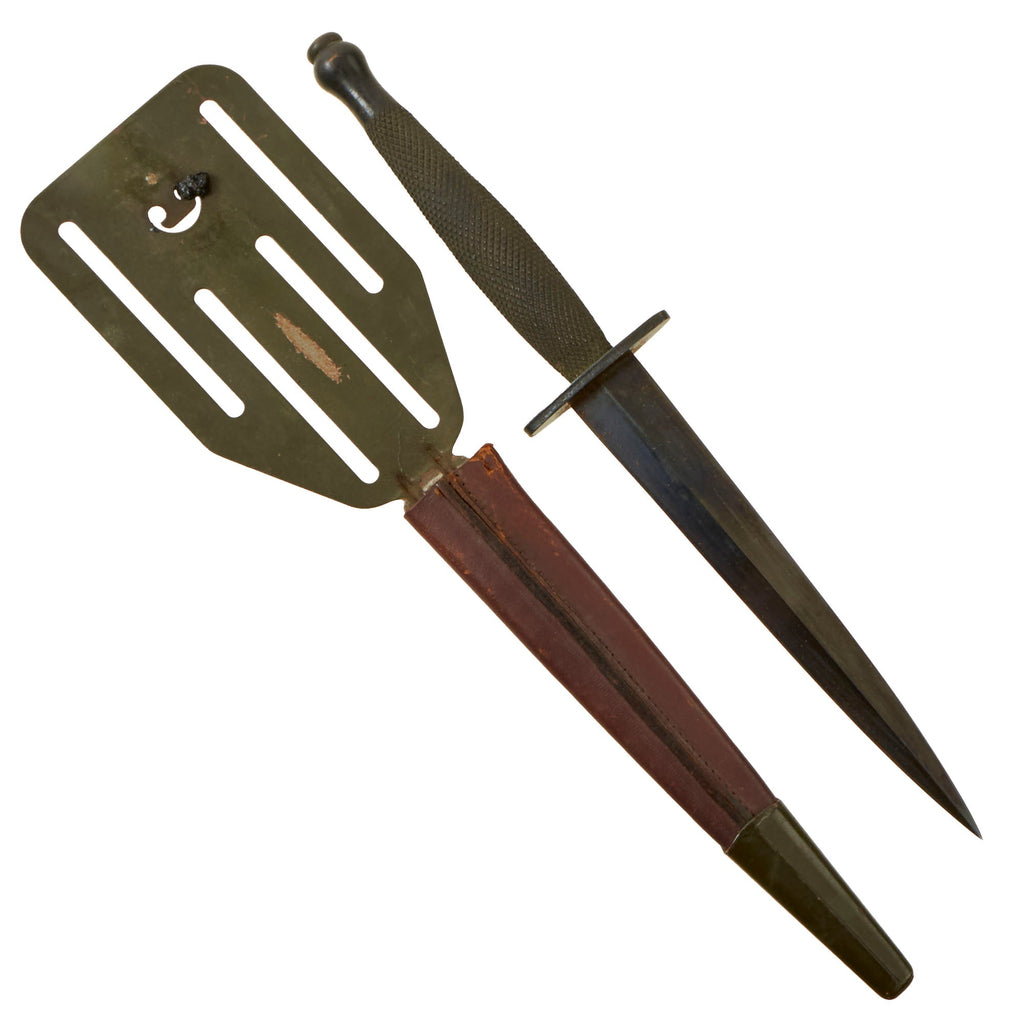 Original U.S. WWII OSS Stiletto by Landers, Frary, and Clark LF&C with Pancake Flipper Scabbard Original Items
