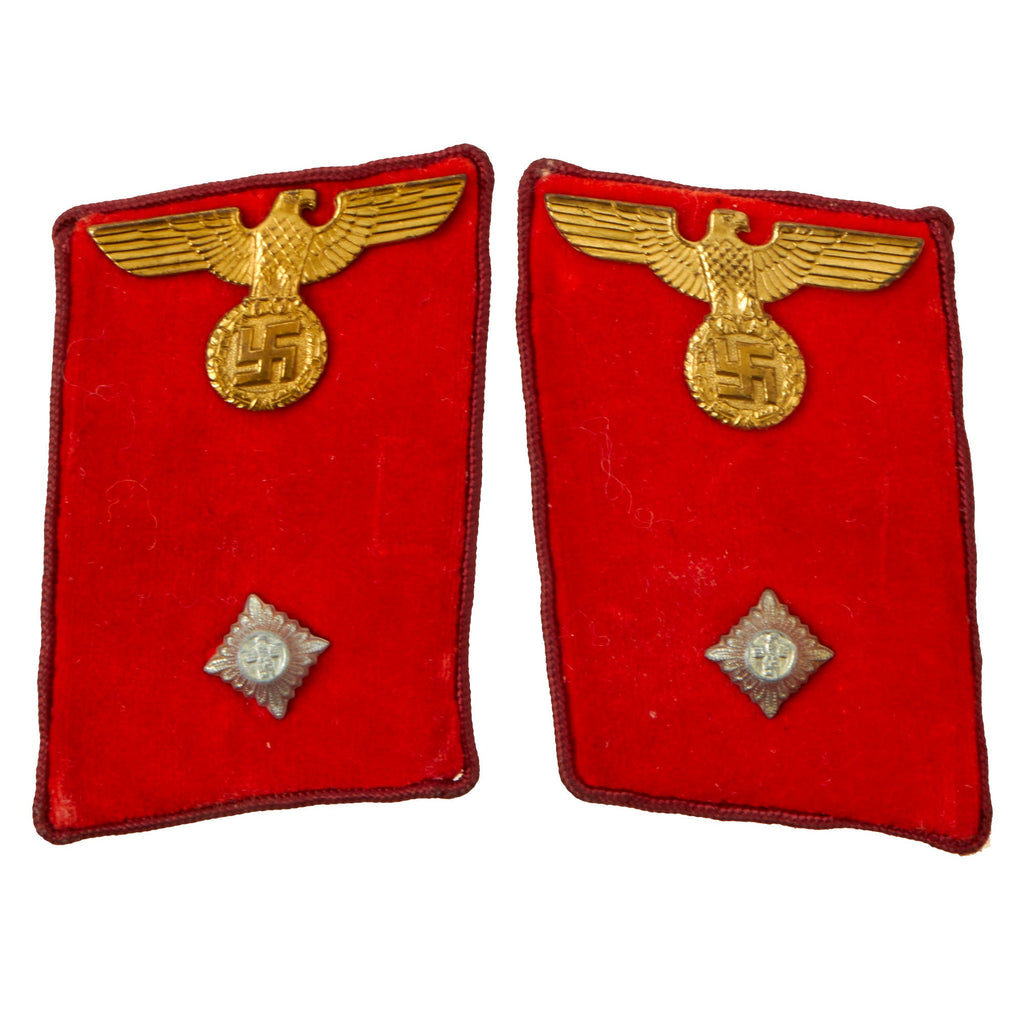 Original German WWII NSDAP Regional District Work Leader Matched Pair of Collar Tabs - Arbeitsleiter Original Items