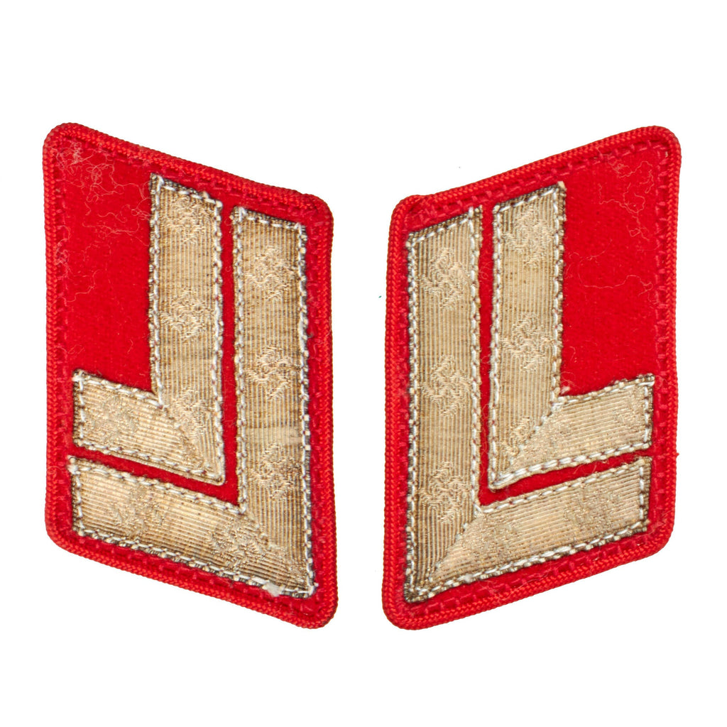 Original German WWII NSDAP Regional District Head Department Leader Matched Pair of Collar Tabs - Hauptstellenleiter Original Items