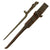 Original U.S. WWII Rare M1941 Johnson Rifle Spike Bayonet with Leather Scabbard Original Items