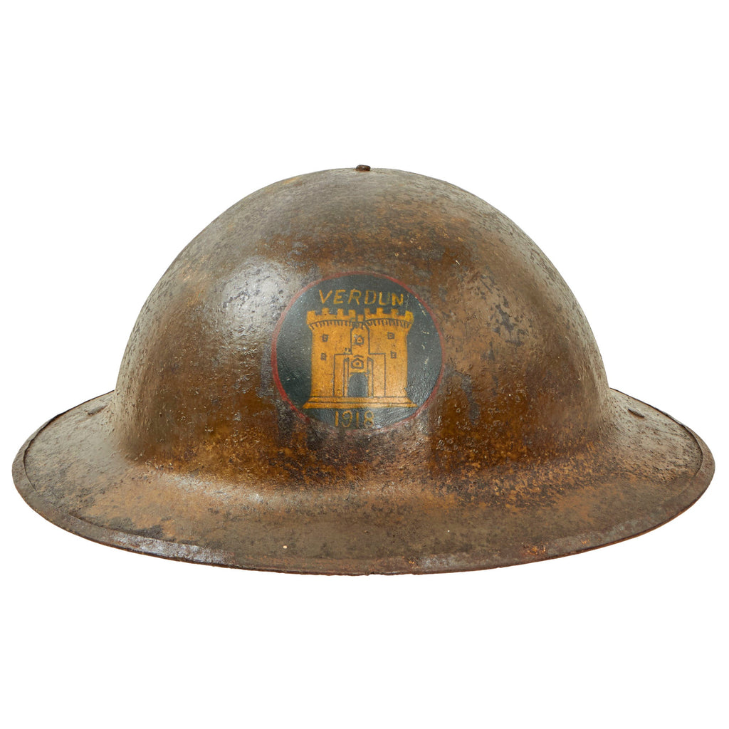 Original U.S. WWI Named Extremely Scarce 101st Military Police Company British-Made Mk. I Doughboy Helmet - Full Liner & Chinstrap - 26th Yankee Division Original Items