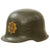 Original German WWII Early M34 Civic Square Dip RLB Air Defense Steel Helmet with Liner and Broken Chinstrap Original Items