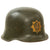 Original German WWII Early M34 Civic Square Dip RLB Air Defense Steel Helmet with Liner and Broken Chinstrap Original Items