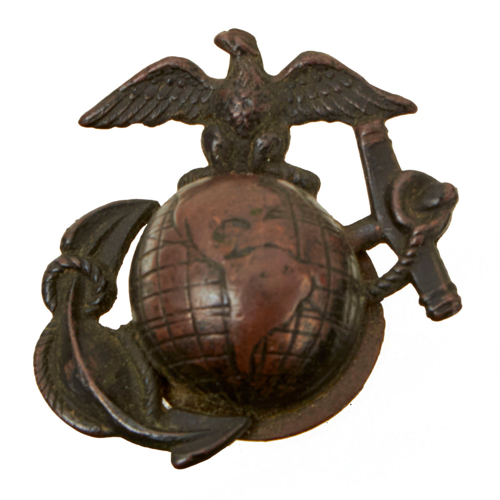 Original U.S. WWI USMC EGA Eagle Globe Anchor Hat Device with Fastener & Washer Original Items