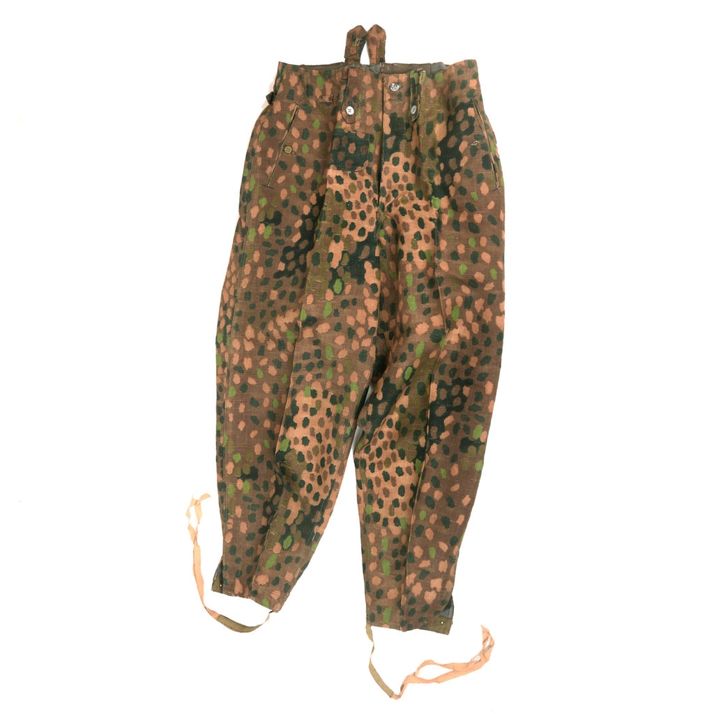 Original German WWII Waffen SS 1944 Pattern "Pea Dot" Camouflage HBT M44 Uniform Trousers Original Items