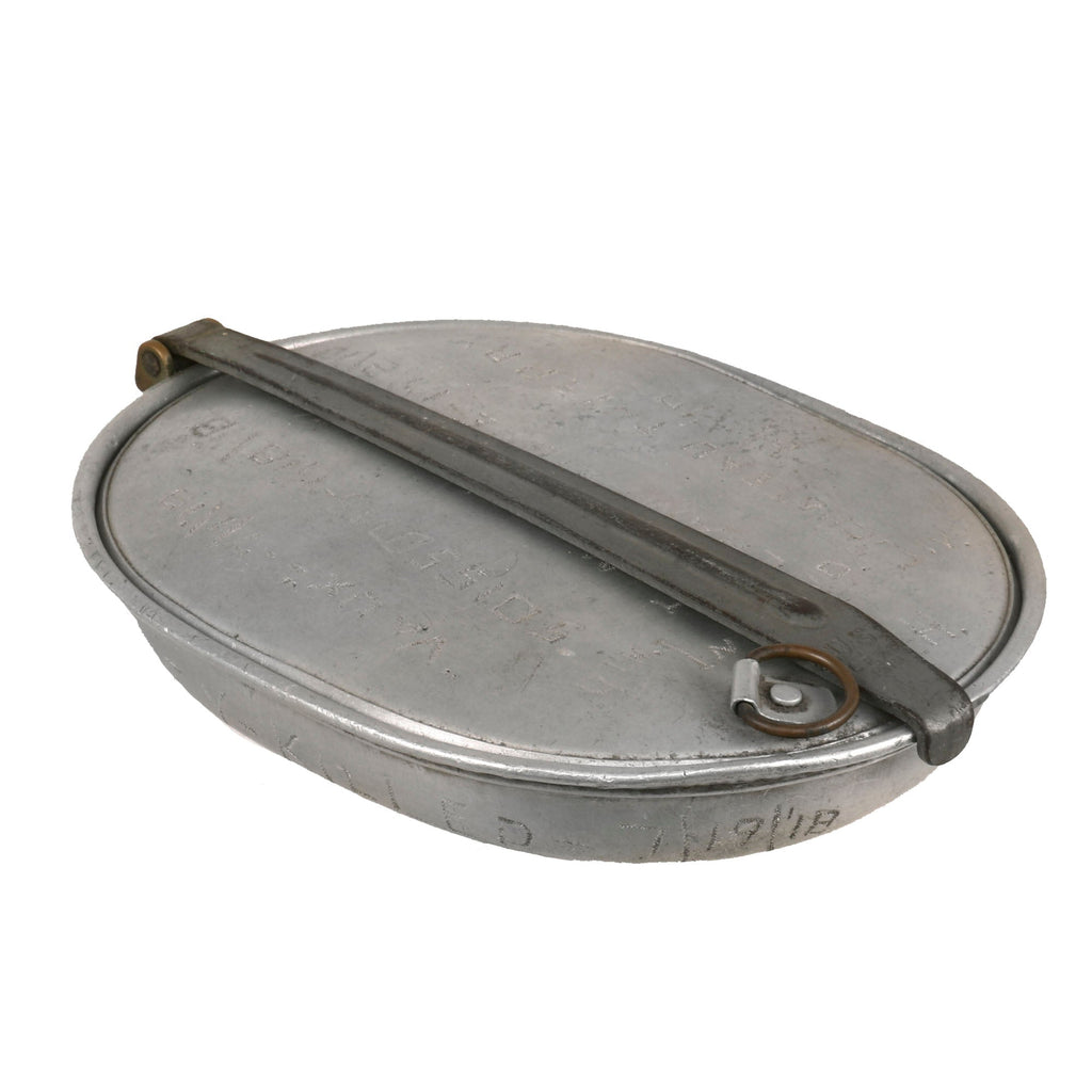 Original U.S. WWI Named 2nd Division 9th Infantry Engraved Mess Kit with Name and Date of KIA Comrade & List of Battles Original Items