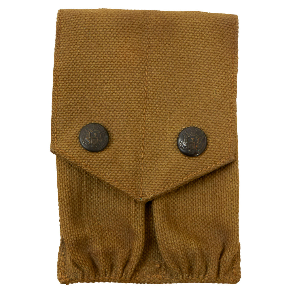 Original U.S. WWI Era Eagle Snap M1911 Magazine Pouch by Mills - Dated 1913 with Unit Markings Original Items