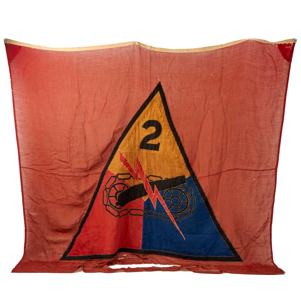 Original U.S. WWII 2nd Armored Division “Hell on Wheels” Wool Multi-Piece Banner Flag by Sterling - 85” x 74” Original Items