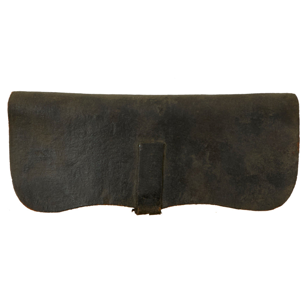 Original U.S. War of 1812 Period Mounted Dragoon Belly Cartridge Box with Tin Flute Dividers & Later-Added Gilt Button Knob Original Items