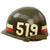 Original U.S. Vietnam War 519th Military Police Battalion Ingersoll M1 Helmet with Liner and Chin Strap Original Items