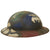 Original U.S. WWI Rare North Russian Polar Bear Expedition 339th Infantry Regiment Camouflage Painted M1917 Doughboy Helmet with Full Liner & Chinstrap Original Items
