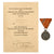Original German WWII Eastern Front Medal with Named Award Document and Austrian Style Ribbon Mount - 186th Panzerjäger Detachment Original Items