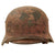 Original German WWII Heer Army DAK Afrikakorps "Pink" Camouflage Single Decal M35 Helmet with 1938 Dated 53cm Liner & Chinstrap - Stamped EF60 Original Items