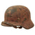 Original German WWII Heer Army DAK Afrikakorps "Pink" Camouflage Single Decal M35 Helmet with 1938 Dated 53cm Liner & Chinstrap - Stamped EF60 Original Items
