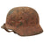 Original German WWII Heer Army DAK Afrikakorps "Pink" Camouflage Single Decal M35 Helmet with 1938 Dated 53cm Liner & Chinstrap - Stamped EF60 Original Items