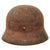 Original German WWII Heer Army DAK Afrikakorps "Pink" Camouflage Single Decal M35 Helmet with 1938 Dated 53cm Liner & Chinstrap - Stamped EF60 Original Items