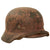 Original German WWII Heer Army DAK Afrikakorps "Pink" Camouflage Single Decal M35 Helmet with 1938 Dated 53cm Liner & Chinstrap - Stamped EF60 Original Items
