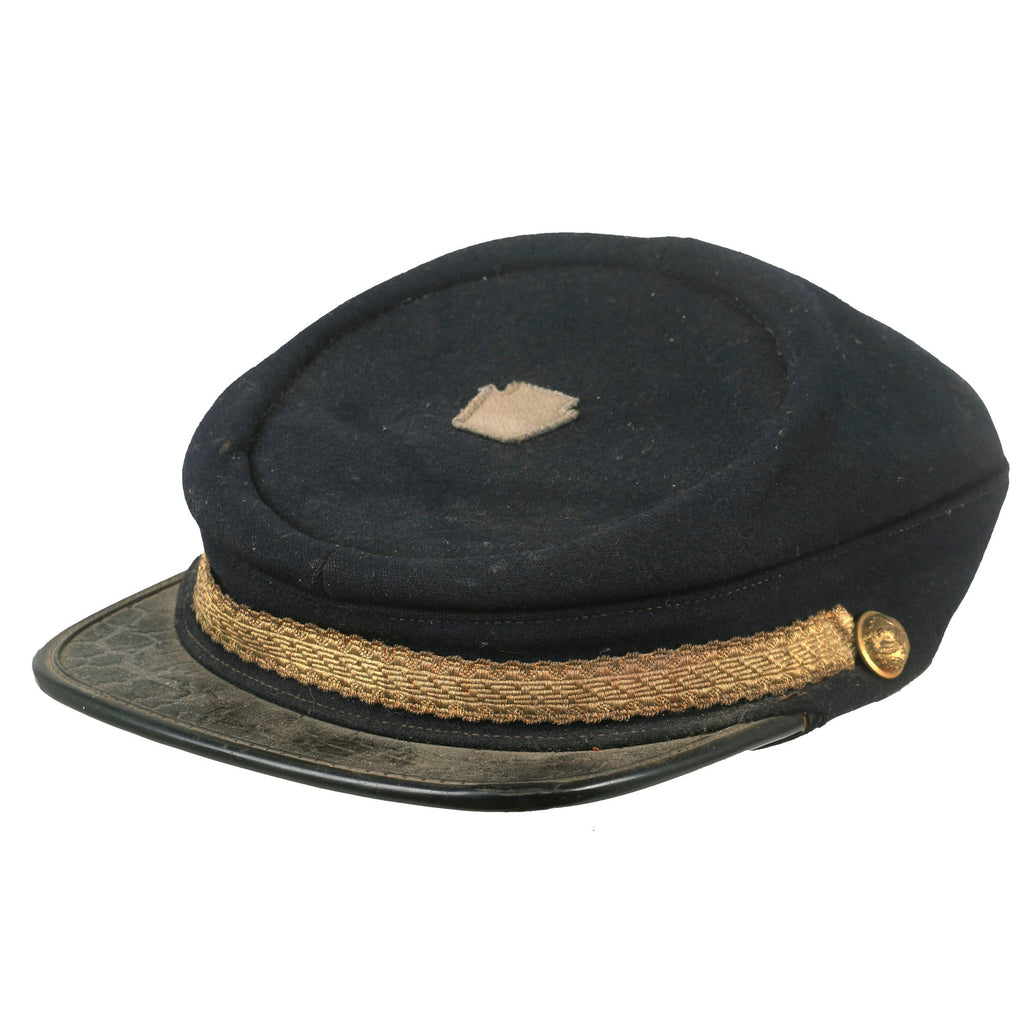 Original U.S. Indian Wars Model 1872 Pennsylvania Officer’s Chasseur Style Pattern Kepi with United Hatters, Cap, & Millinery Works Union Tag Original Items