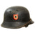 Original German WWII M34 Square Dip NSDAP Double Decal Civic Police Steel Helmet with Cloth Liner & Chinstrap - Ordnungspolizei Original Items