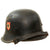 Original German WWII M34 Square Dip NSDAP Double Decal Civic Police Steel Helmet with Cloth Liner & Chinstrap - Ordnungspolizei Original Items