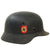 Original German WWII Beaded M40 NSDAP Double Decal Civic Police Steel Helmet with Liner and Chinstrap - ET66 Original Items