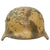 Original German WWII Heer Single Decal Overpaint Afrikakorps Tropical Camouflage M35 Helmet with 57cm Liner - Stamped EF64 Original Items