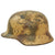 Original German WWII Heer Single Decal Overpaint Afrikakorps Tropical Camouflage M35 Helmet with 57cm Liner - Stamped EF64 Original Items