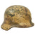 Original German WWII Heer Single Decal Overpaint Afrikakorps Tropical Camouflage M35 Helmet with 57cm Liner - Stamped EF64 Original Items