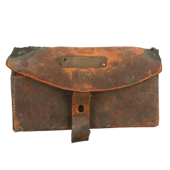 Original U.S. Indian Wars Era Prototype Newcomb & Lyon .50-70 Cartridge Box with Engraved Plate - Patent December 3rd 1867 Original Items