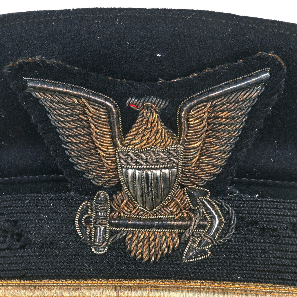 Original U.S. WWII Named Coast Guard Officer Visor Hat 7⅛