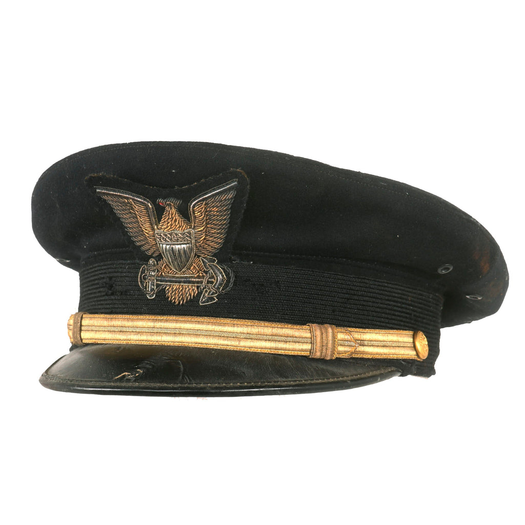 Original U.S. WWII Named Coast Guard Officer Visor Hat - 7⅛ Original Items