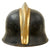 Original German WWII M34 Square Dip Fire Protection Police Helmet with Double Decals & Comb - Feuerwehr Original Items