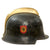 Original German WWII M34 Square Dip Fire Protection Police Helmet with Double Decals & Comb - Feuerwehr Original Items