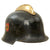Original German WWII M34 Square Dip Fire Protection Police Helmet with Double Decals & Comb - Feuerwehr Original Items