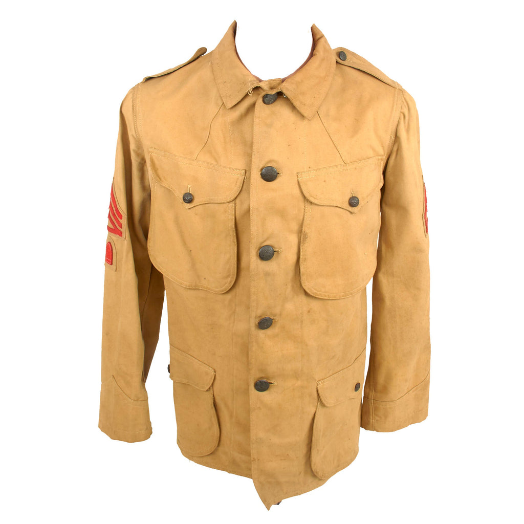 Original U.S. Philippine Insurrection Era Named M1902 Artillery Cotton Service Tunic - Quartermaster Sergeant William Drukker - Scarce Model Original Items