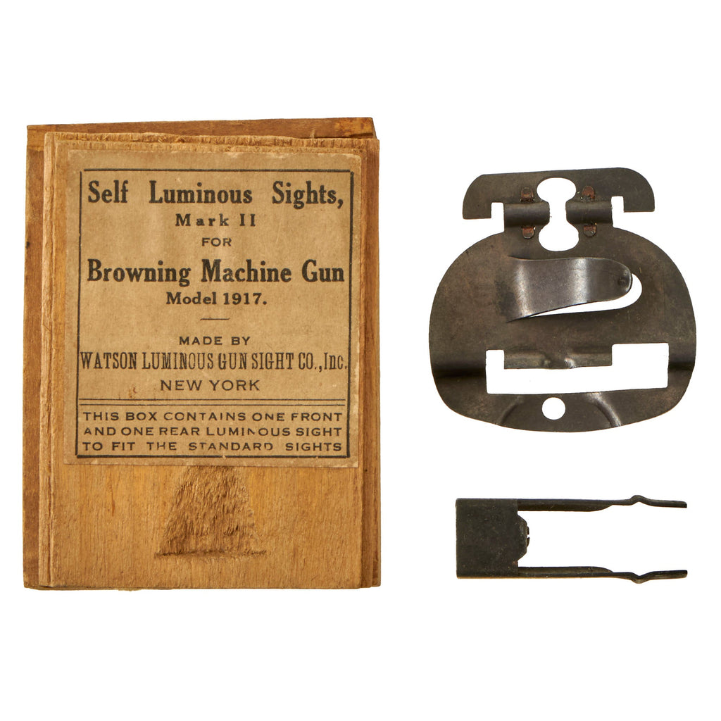Original U.S. WWI M1917 Browning Machine Gun Mark II Self Luminous Sights in Original Box Original Items