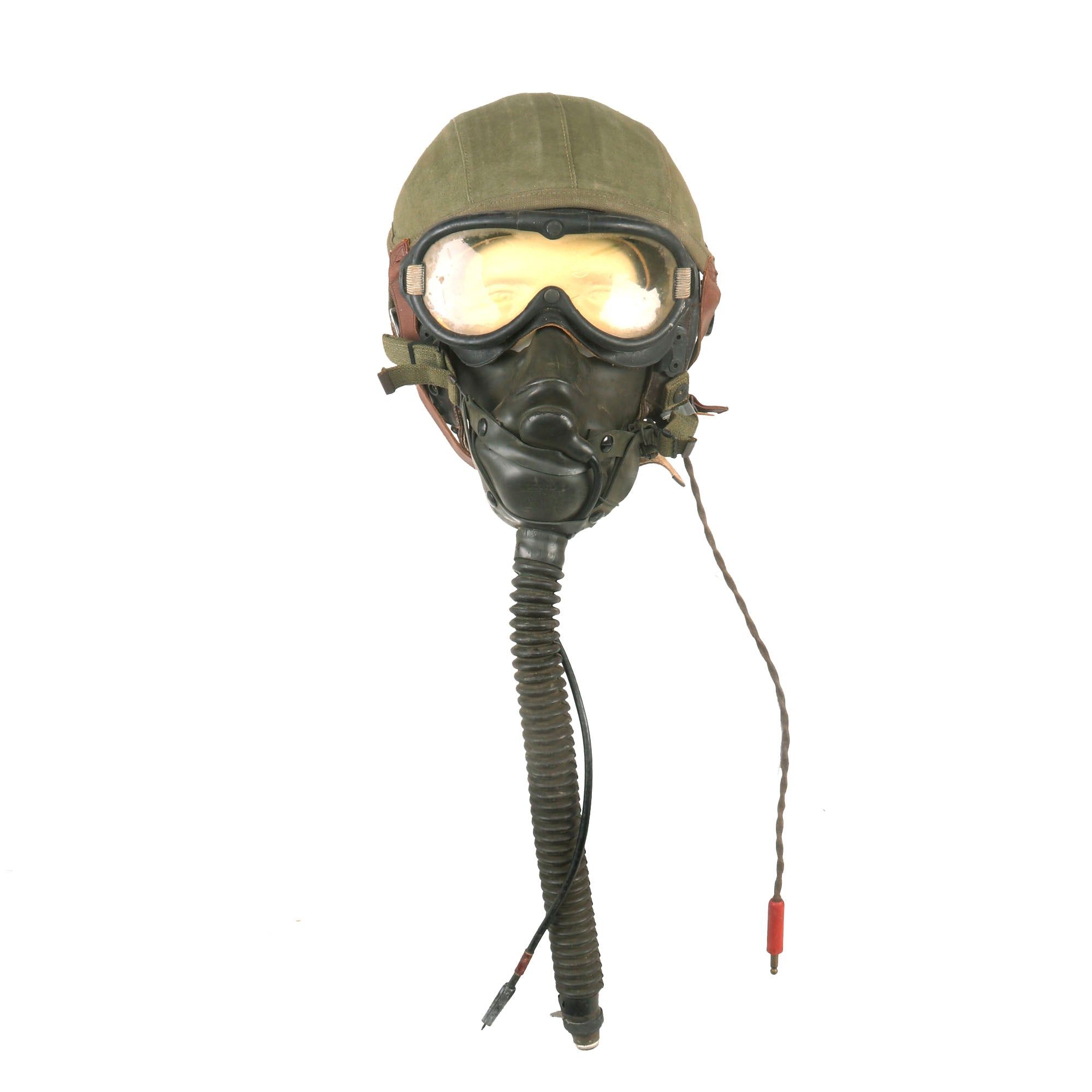 Original U.S. WWII Army Air Force Aviator Flight Helmet Set - M4A2