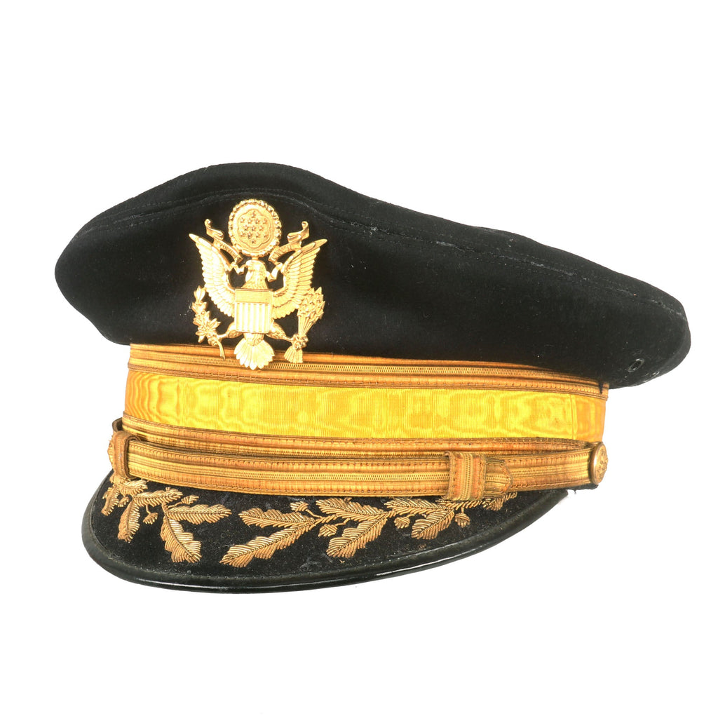 Original U.S. WWII Named Paris-Made Cavalry Officer’s Visor - 7th Armored Division - Cleo Samuel Freed Original Items