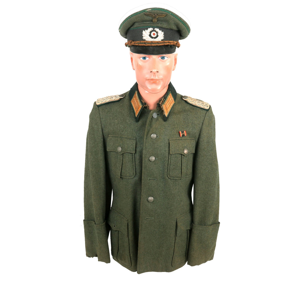 Original German WWII Heer Army Field Grade Administrative Official M36 Uniform Tunic and Schirmmütze Visor Cap Original Items