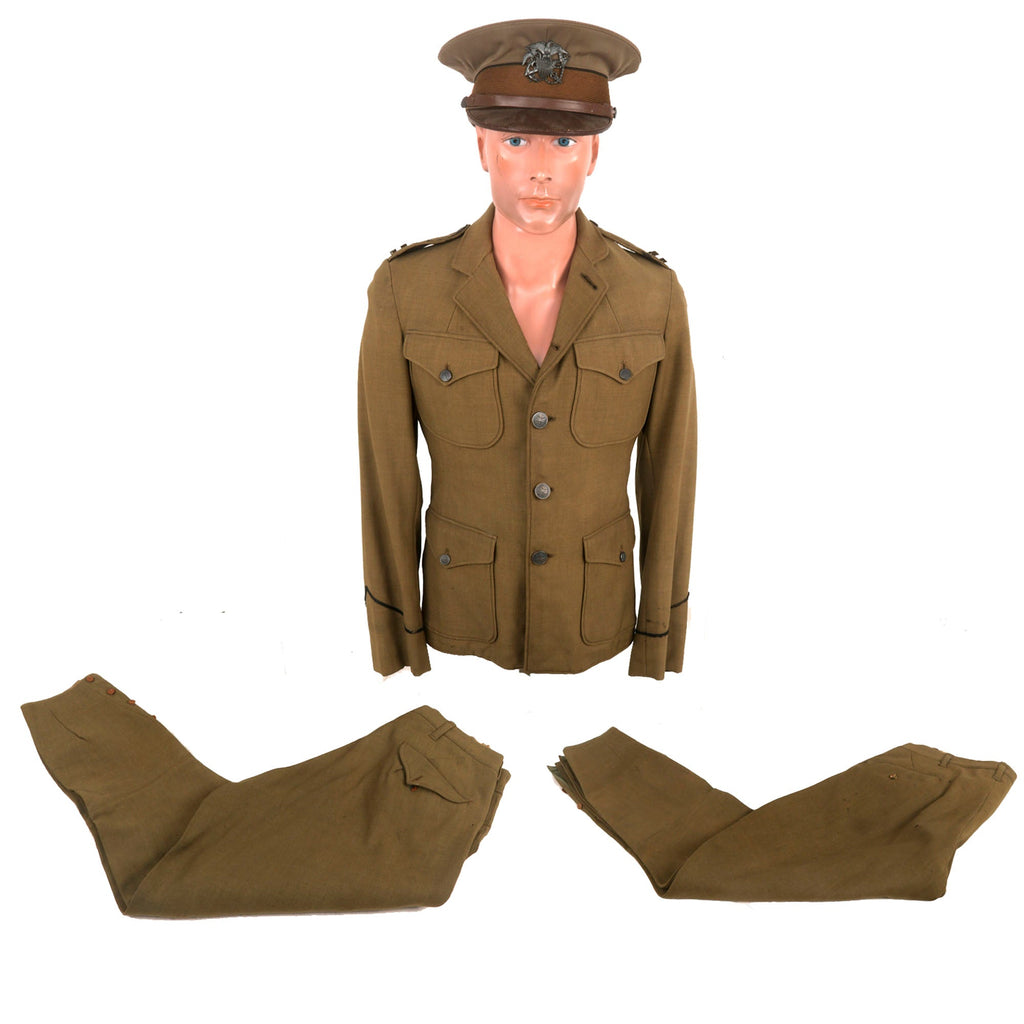 Original U.S. WWI Public Health Service Captain’s Uniform Jacket & Breeches with M1912 Visor Cap - Modified Open Collar Original Items