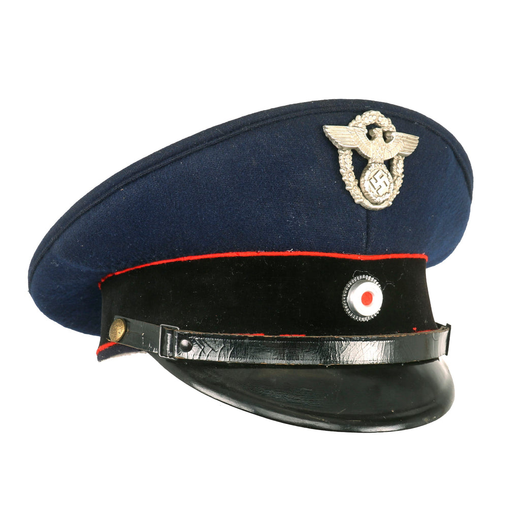 Original German WWII Fire Protection Police EM/NCO Schirmmütze Visor Cap by Carl Isker - size 54 ½ Original Items