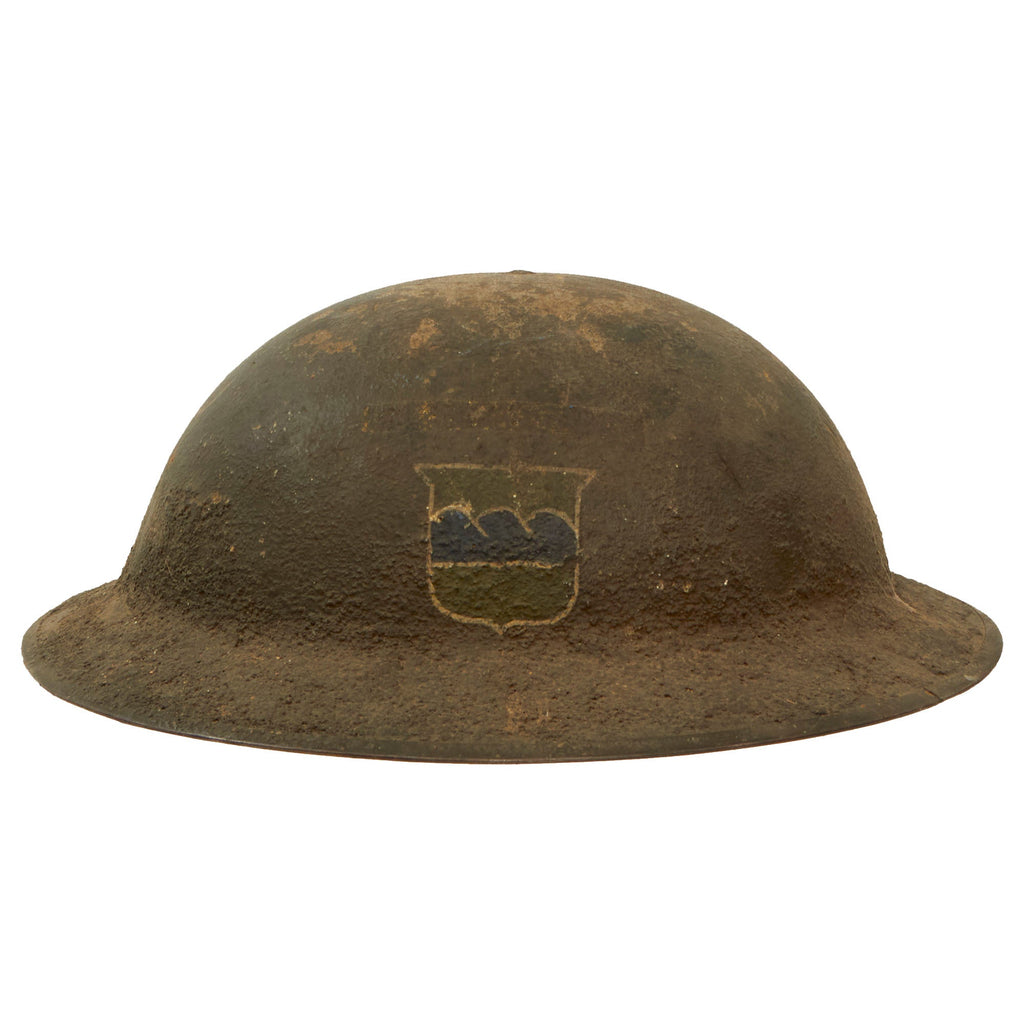 Original U.S. WWI 80th Division Painted M1917 Helmet Shell - Machine Gun Company, 320th Infantry Regiment Original Items