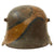 Original Imperial German WWI M16 Stahlhelm Helmet with Panel Camouflage Paint and Partial Leather Liner - Marked ET64 Original Items