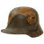 Original Imperial German WWI M16 Stahlhelm Helmet with Panel Camouflage Paint and Partial Leather Liner - Marked ET64 Original Items