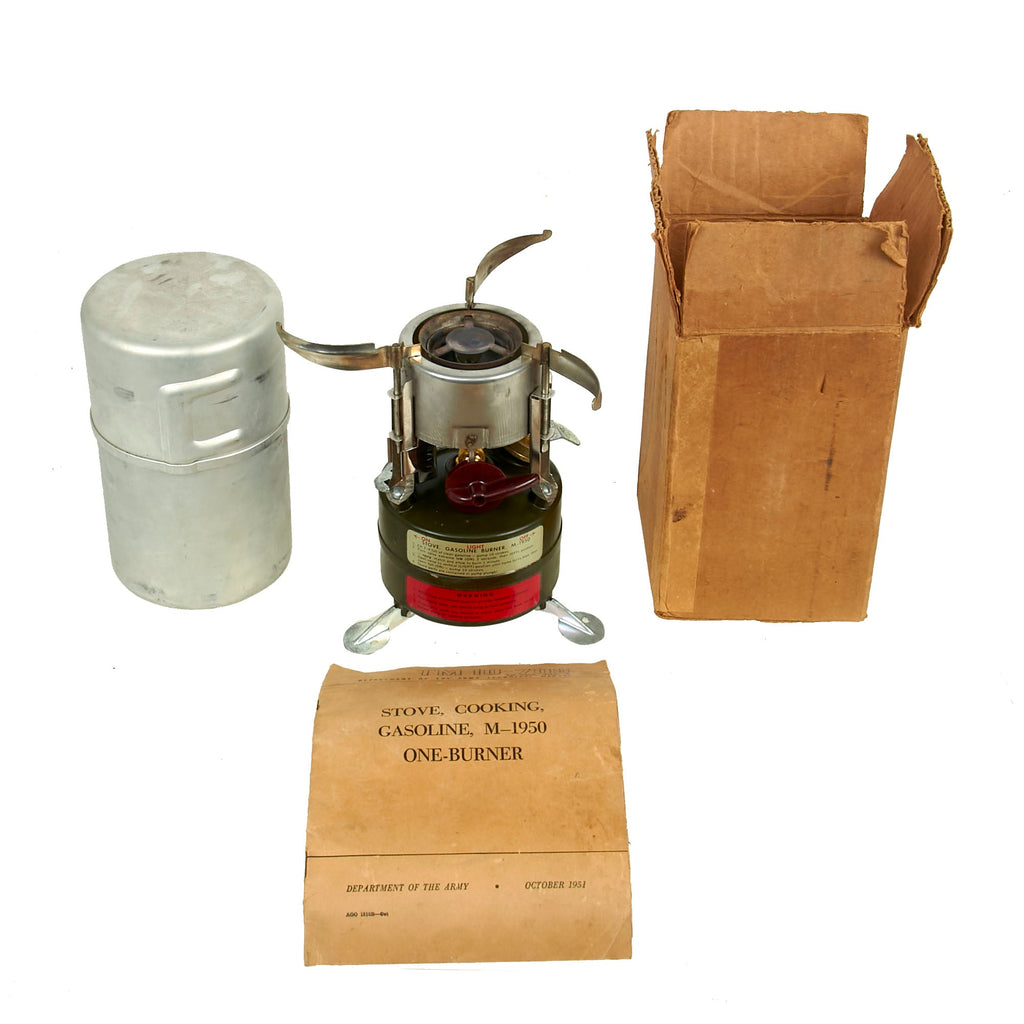 Original U.S. Vietnam War M-1950 Rogers Squad Stove With Original Box and Manual Dated 1966 & 1968 Original Items