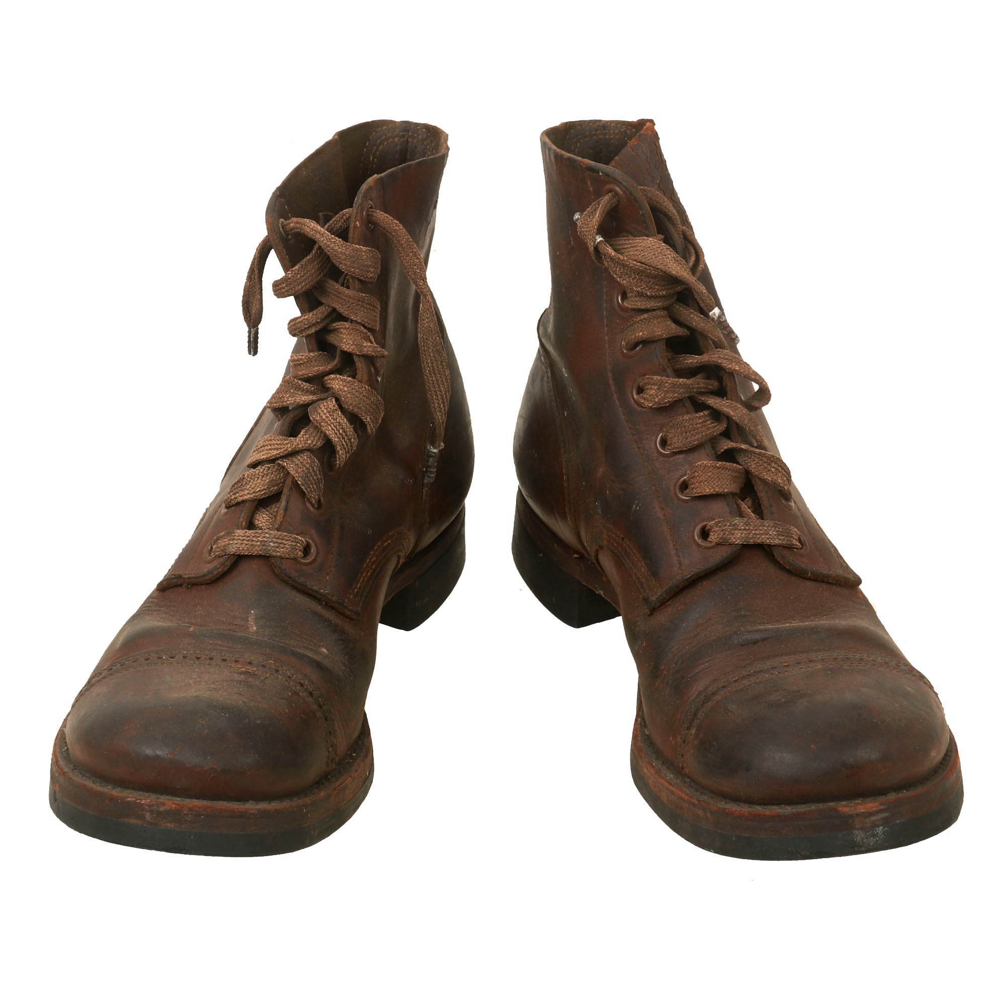 Original WWII Model 1939 American Service Shoe Low Boot Named to Captain Cluse Size